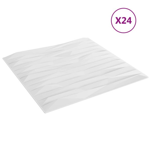 Стенни панели 24 pcs Бял камък 50 x 50 cm XPS Пяна