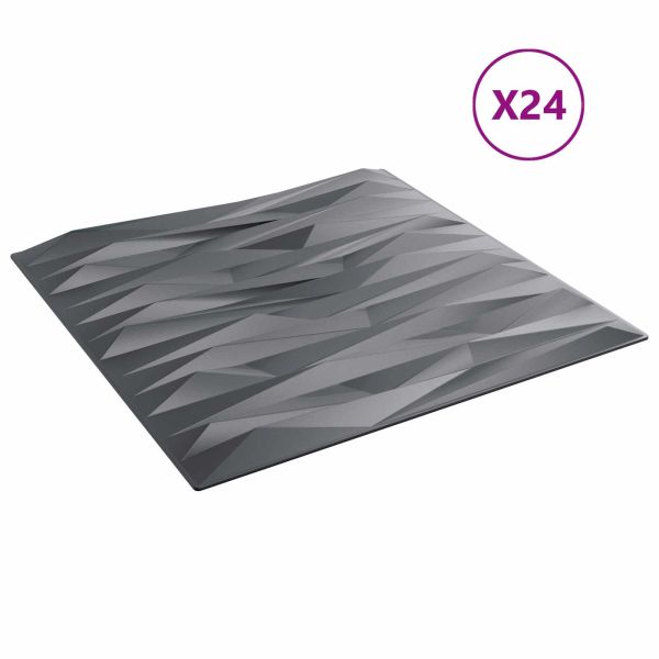 Стенни панели 24 pcs Каменисто сиво 50 x 50 cm XPS Пяна