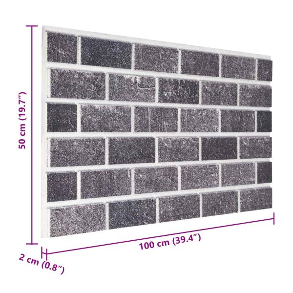 Стенни панели 10 pcs Черен и Сив 100 x 50 cm EPS пяна