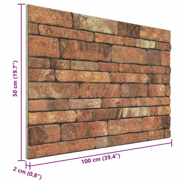 Стенни панели 10 pcs Кафяв и бял 100 x 50 cm EPS пяна