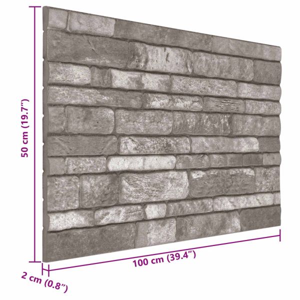 Стенни панели 10 pcs Тъмносиво 100 x 50 cm EPS пяна