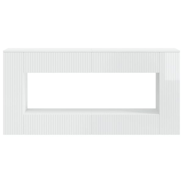 Конзолна маса На райета Висок Гланцов Бял 155 x 29 x 74 см