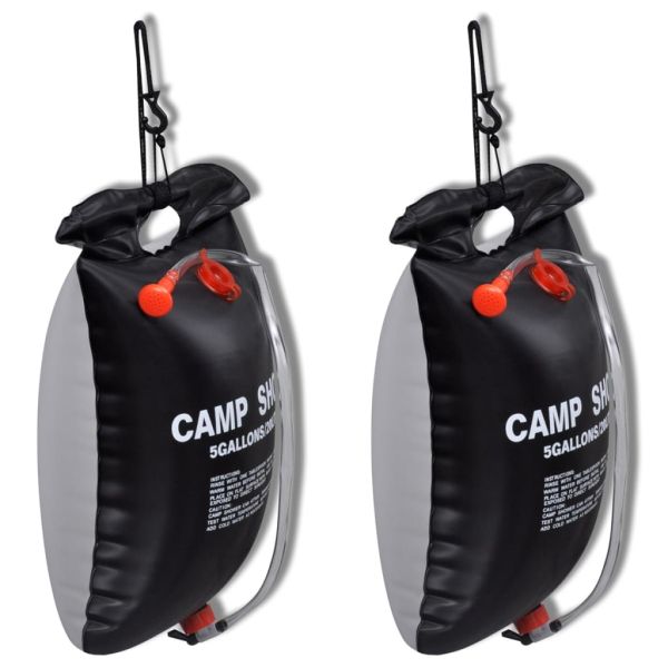 Соларен душ за къмпинг, външна баня, 2 броя, 20 л