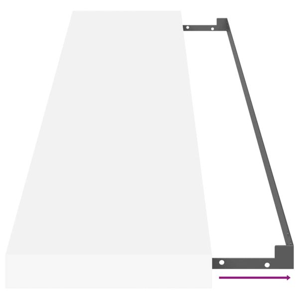 Окачени стенни рафтове, 4 бр, бели, 120x23,5x3,8 см, МДФ