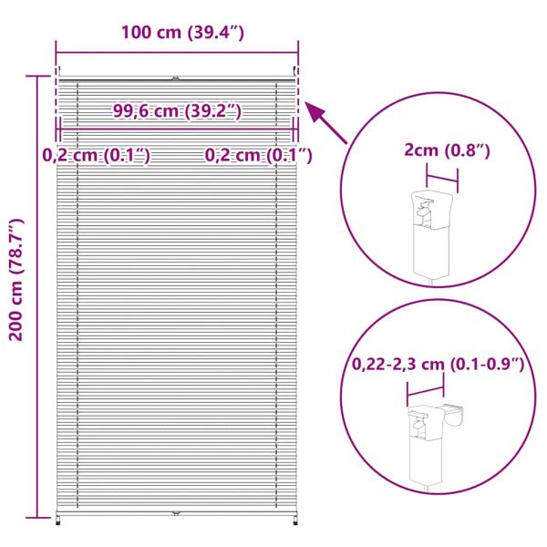Плисирана щора 100 х 200 см, цвят крем