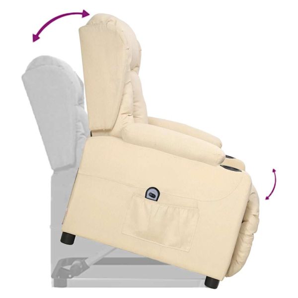 Изправящ стол, кремав, текстил