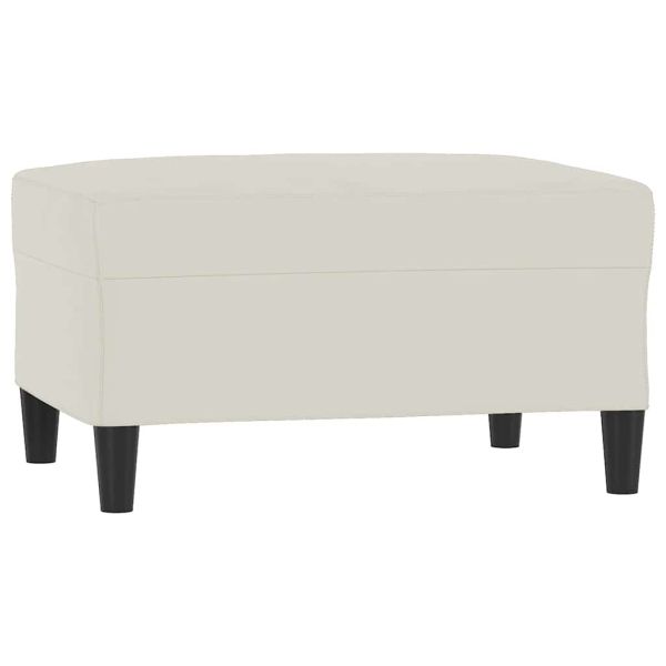 Комплект дивани от 3 части с възглавници, кремав, кадифе