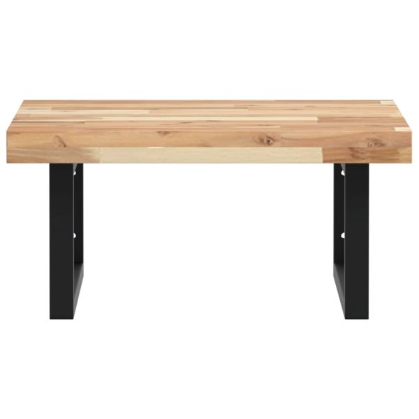 Стенен рафт за мивка, стомана и масивно дърво акация