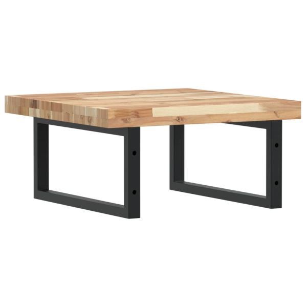 Стенен рафт за мивка, стомана и масивно дърво акация