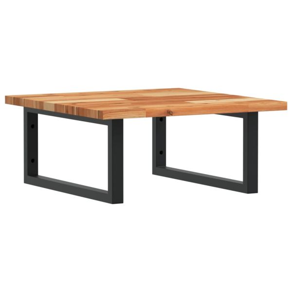 Стенен рафт за мивка, стомана и масивно дърво акация