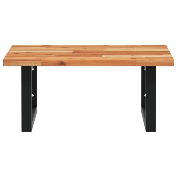 Стенен рафт за мивка, стомана и масивно дърво акация