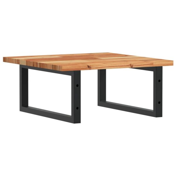 Стенен рафт за мивка, стомана и масивно дърво акация