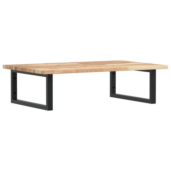 Стенен рафт за мивка, стомана и масивно дърво акация