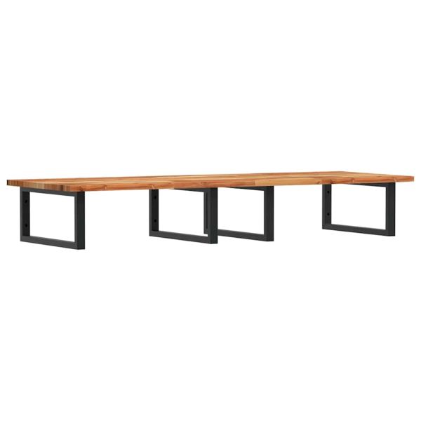 Стенен рафт за мивка, стомана и масивно дърво акация