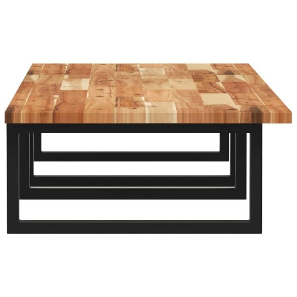 Стенен рафт за мивка, стомана и масивно дърво акация