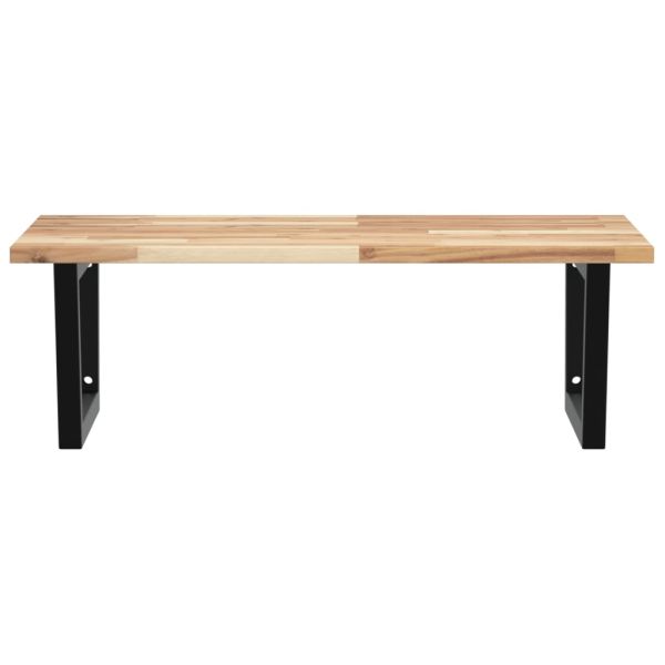 Стенен рафт за мивка, стомана и масивно дърво акация