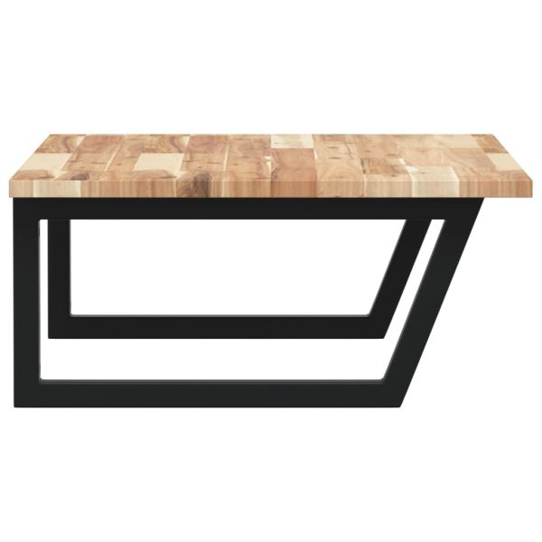 Стенен рафт за мивка, стомана и масивно дърво акация