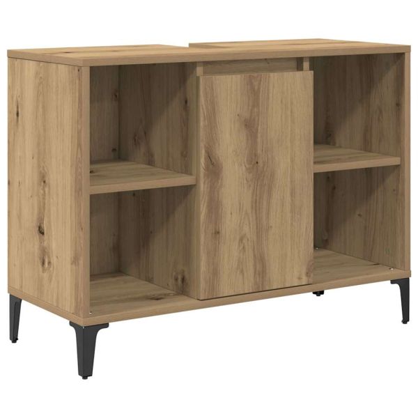 Комплект мебели за баня с рафт 3 pcs Дъб Инженерно дърво