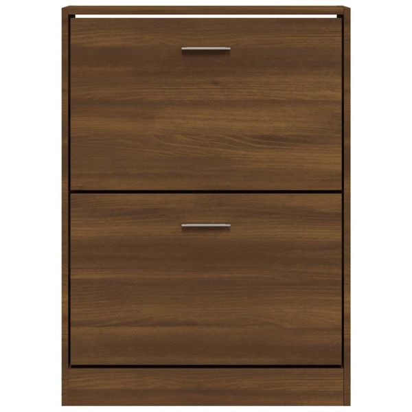 Шкаф за обувки, кафяв дъб, 59x17x81 см, инженерно дърво