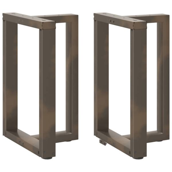 Крака за трапезна маса, Т-образни, 2 бр., черни, 60x35x(72-73) см, стомана