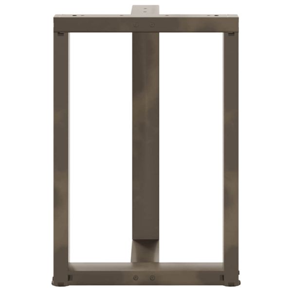 Крака за трапезна маса, Т-образни, 2 бр., черни, 60x35x(72-73) см, стомана