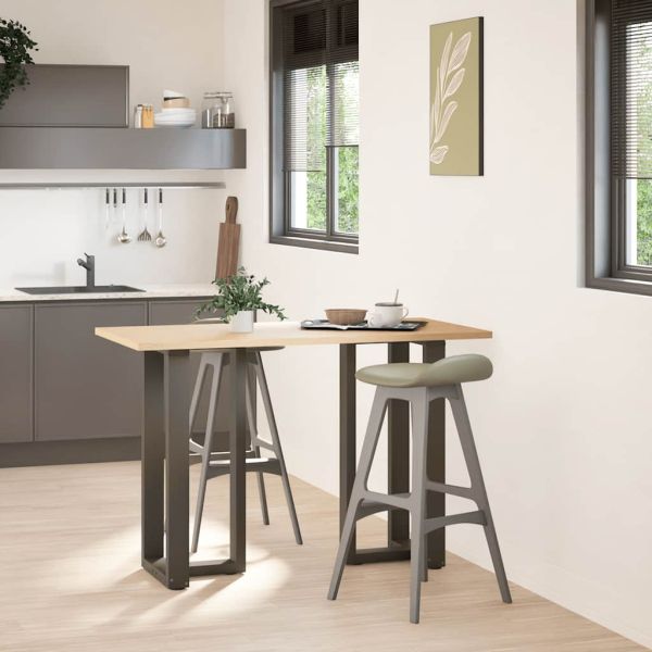 Крака за бар маса, Т-образни, 2 бр., черни, 50x35x(90-91) см, стомана