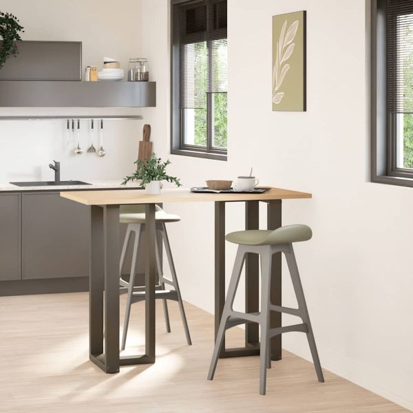 Крака за бар маса, Т-образни, 2 бр., черни, 40x35x(100-101) см, стомана