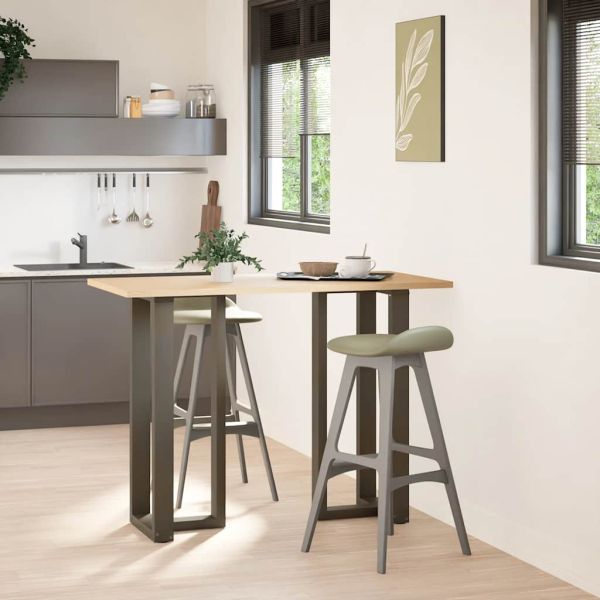 Крака за бар маса, Т-образни, 2 бр., черни, 50x35x(100-101) см, стомана