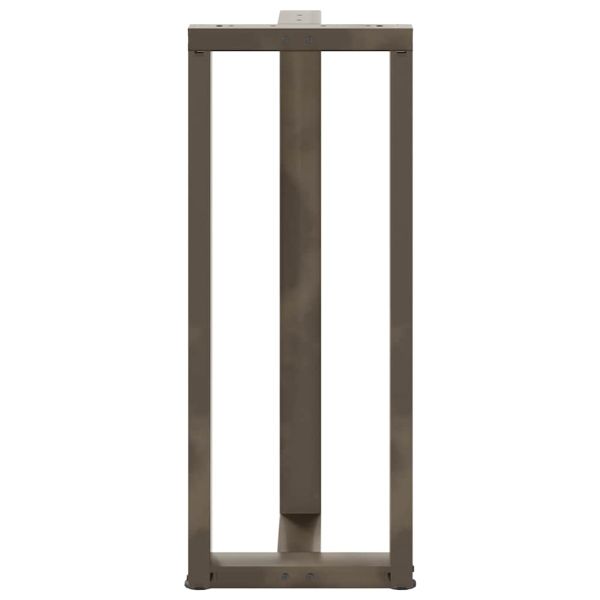 Крака за бар маса, Т-образни, 2 бр., черни, 50x35x(100-101) см, стомана