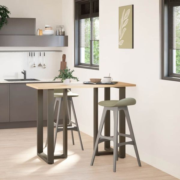 Крака за бар маса, Т-образни, 2 бр., черни, 60x35x(100-101) см, стомана