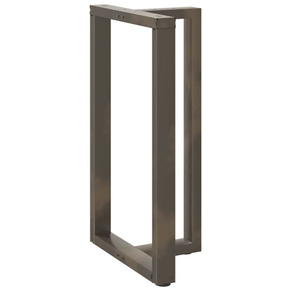 Крака за бар маса, Т-образни, 2 бр., черни, 60x35x(100-101) см, стомана