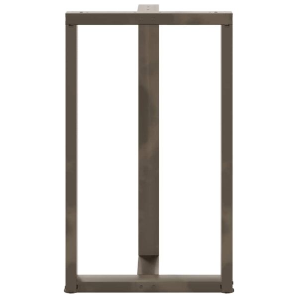 Крака за бар маса, Т-образни, 2 бр., черни, 60x35x(100-101) см, стомана