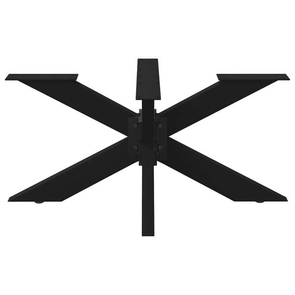 Крак за масичка за кафе, форма на паяк, черен, 98x58x(42-43) см, стомана