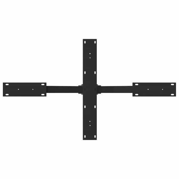 Крак за масичка за кафе, форма на паяк, черен, 98x58x(42-43) см, стомана