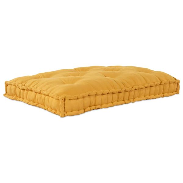 Кушон за палетен диван Жълто 120 x 80 x 12 cm Текстил