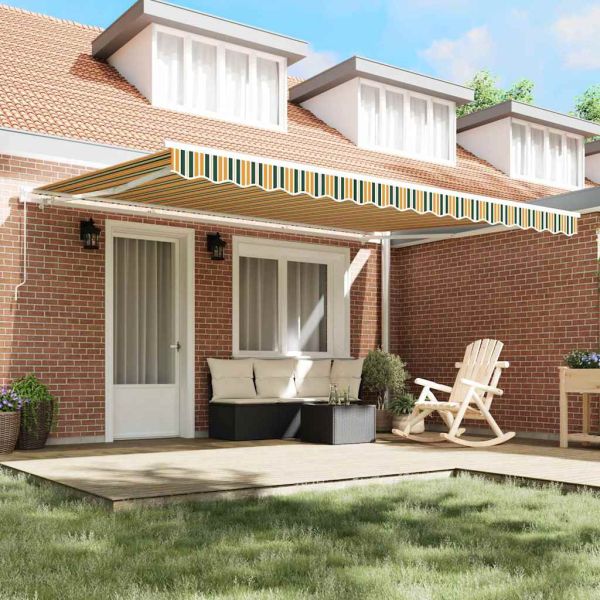 Резервен плат за тента Зелен и жълт 430 x 295 см Полиестер