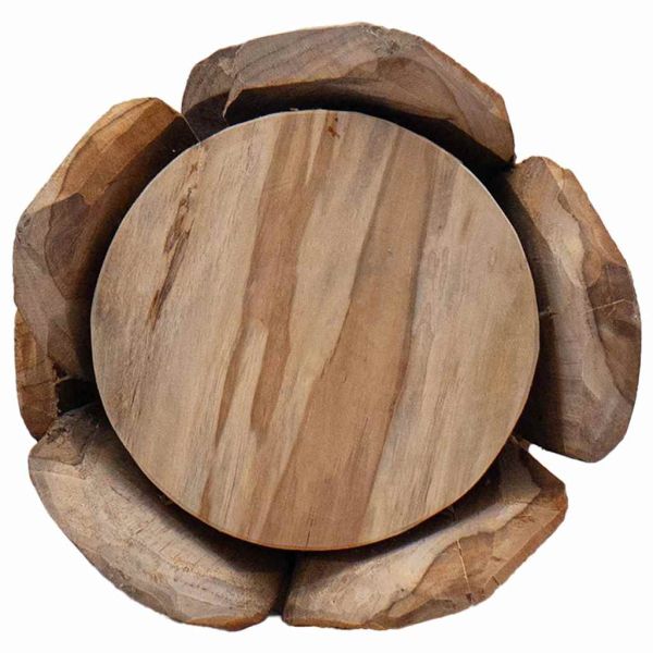 Коледно дърво с поставка Кафяво 80 cm Тиково дърво масив