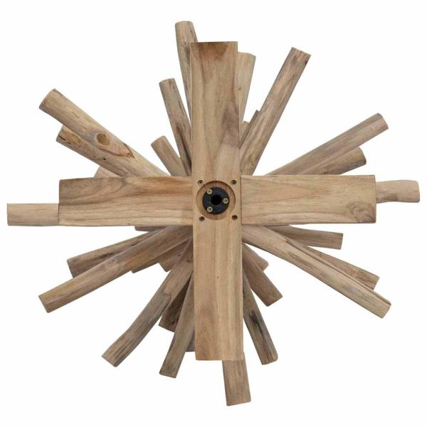 Коледно дърво с поставка Кафяво 120 cm Тиково дърво масив