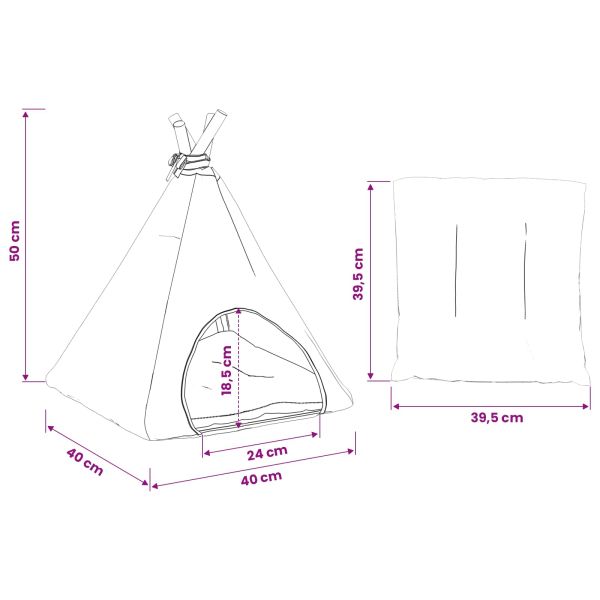 Домашен тенти за животни с възглавница 40 x 40 x 50 cm