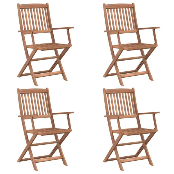 Градински трапезен комплект, сгъваем, 5 части, акация масив