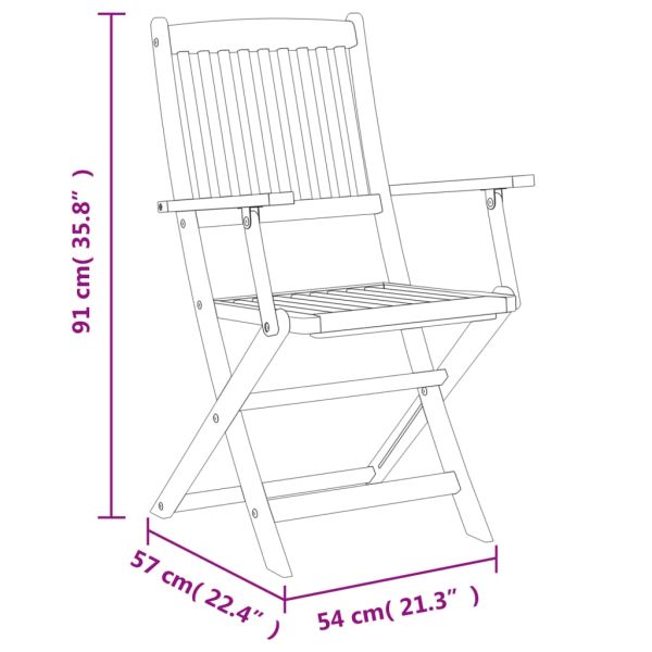 Градински трапезен комплект, сгъваем, 5 части, акация масив