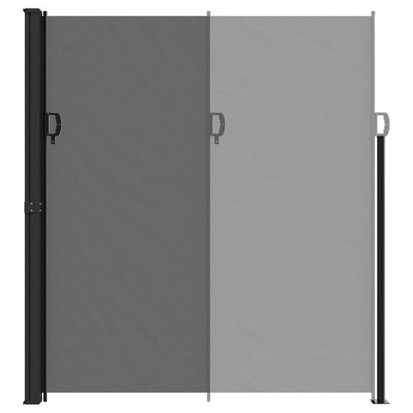 Прибираща се странична тента, черна, 220x500 см