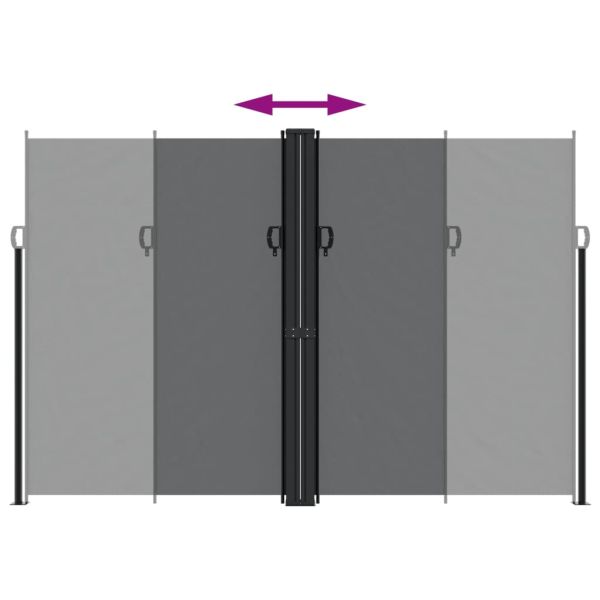 Прибираща се странична тента, черна, 220x1000 см