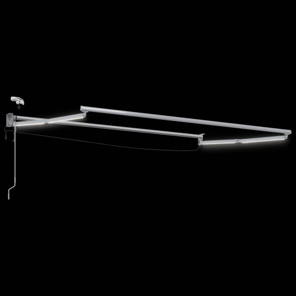 Електрически разтегателен навес Зелен и бял 3,5 x 2,5 m