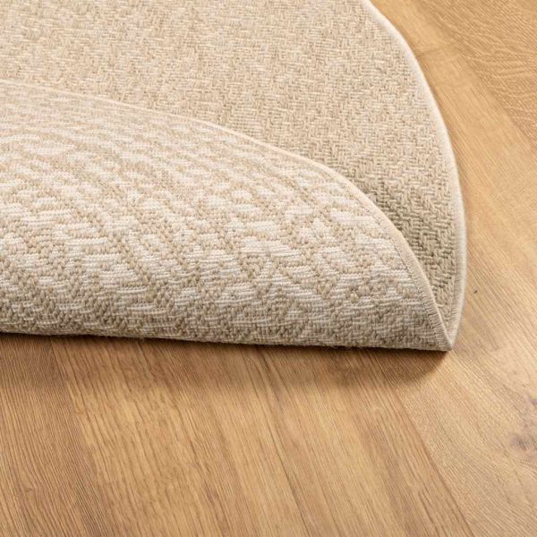 Килим "ZIZUR", Бежов Ø 120 см, визия юта, за закрито и открито