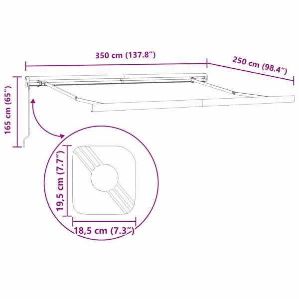 Сгъваем навес Зелен и бял 350 x 250 cm Текстил и Метал