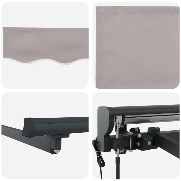 Електрически разтегателен навес Светлосиво и антрацит 5 x 3 m