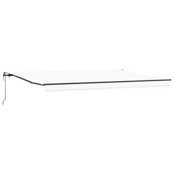 Сгъваем навес Бяло 500 × 350 cm Тъкан и алуминий