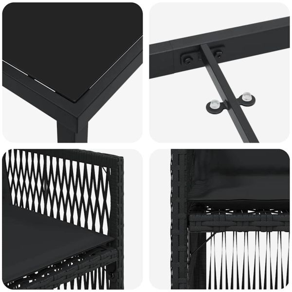 Комплект за хранене в градината 5 pcs Черно