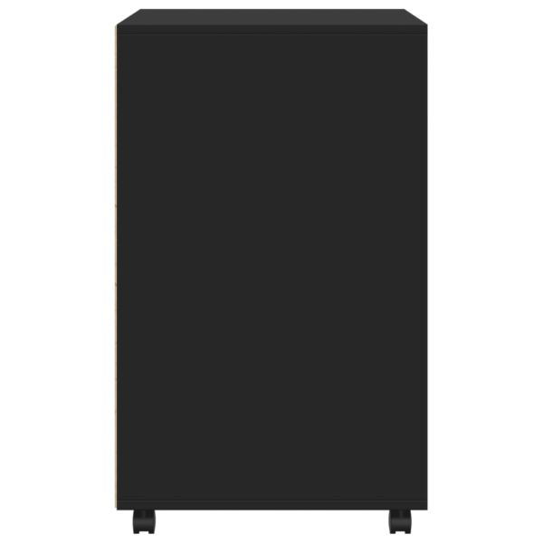 Подвижен шкаф, черен, 60x48x81 см, инженерно дърво